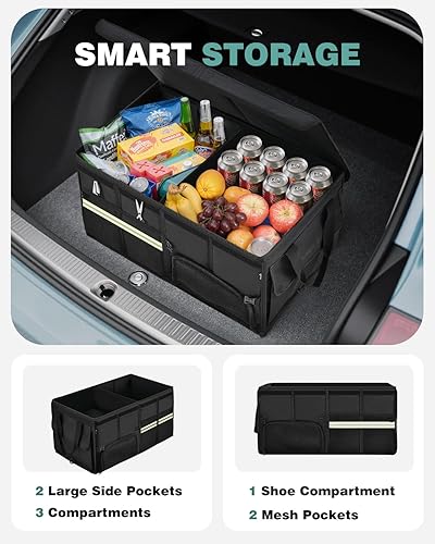 Miniatura 2 de FLORICH Organizador de maletero con almacenamiento de zapatos transpirable para SUV, organizadores de automóvil impermeables plegables, organizador