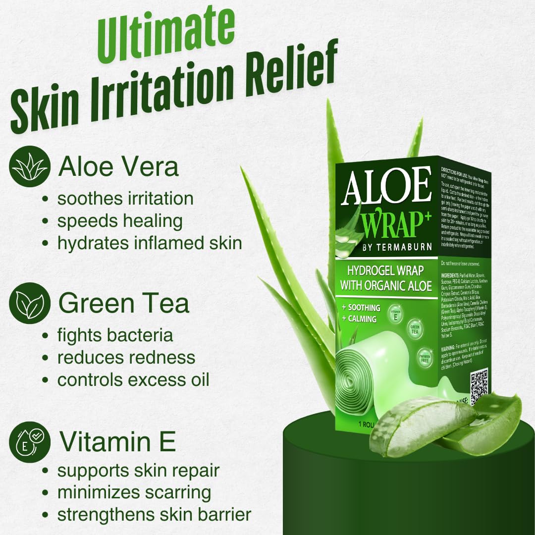 Aloe PLUS – Aloe-infused HydroGel Dressing for Irritated, Inflamed & Bumpy Skin, Burns or Sunburn | Cooling Relief for Folliculitis, Boils, Cysts & Ingrown Hairs | Reusable Second-Skin Hydrogel