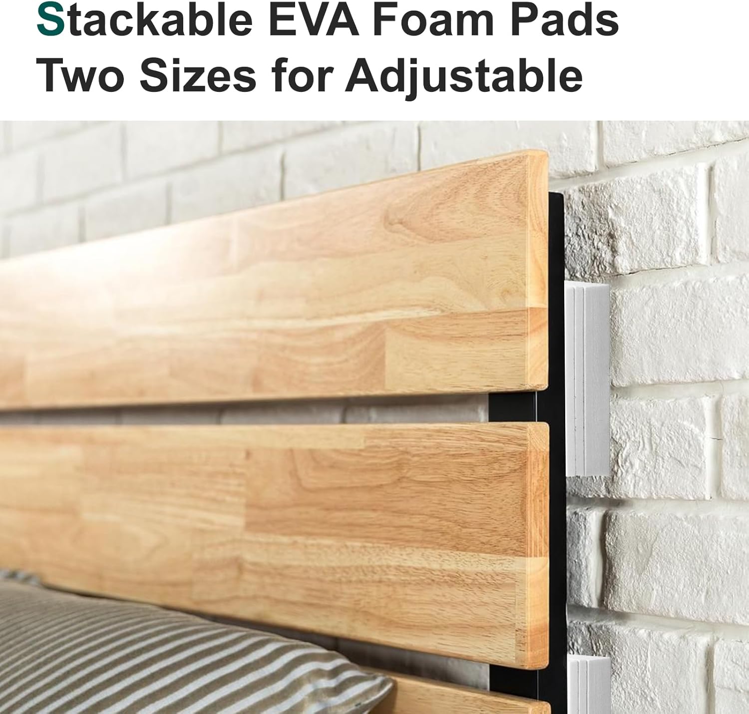 18PCS Wall Protector from Furniture, Headboard Stoppers for Wall, EVA Foam Headboard Bumpers 8PCS (20mm Thick) + 10PCS (3mm Thick) Anti-Shake Bumper for Bed Frame Any Furniture - White