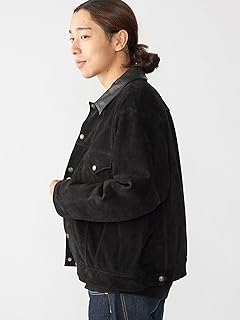 60s Suede Trucker Jacket 114-30-0019 114300019: Black 60s Suede Trucker Jacket 114-30-0019 114300019: Black