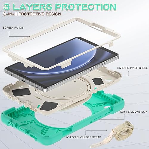 Miniatura 295 de Funda resistente para Galaxy Tab S10 Ultra 2024/S9 Ultra 2023/S8 Ultra 2022, funda híbrida resistente con soporte para bolígrafo S, funda a prueba