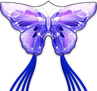 SGftre Golden Butterfly Design Kites ,Outdoor Work Colorful Kite Long Tails,Easy to Fly ,Outdoor Flying Toys for Adult and Kids Surf with Handle