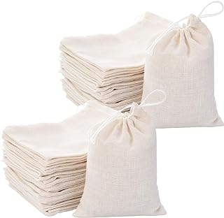 Tatuo 200 Pack Muslin Bags Burlap Drawstring sachet Bags Multipurpose Ca...