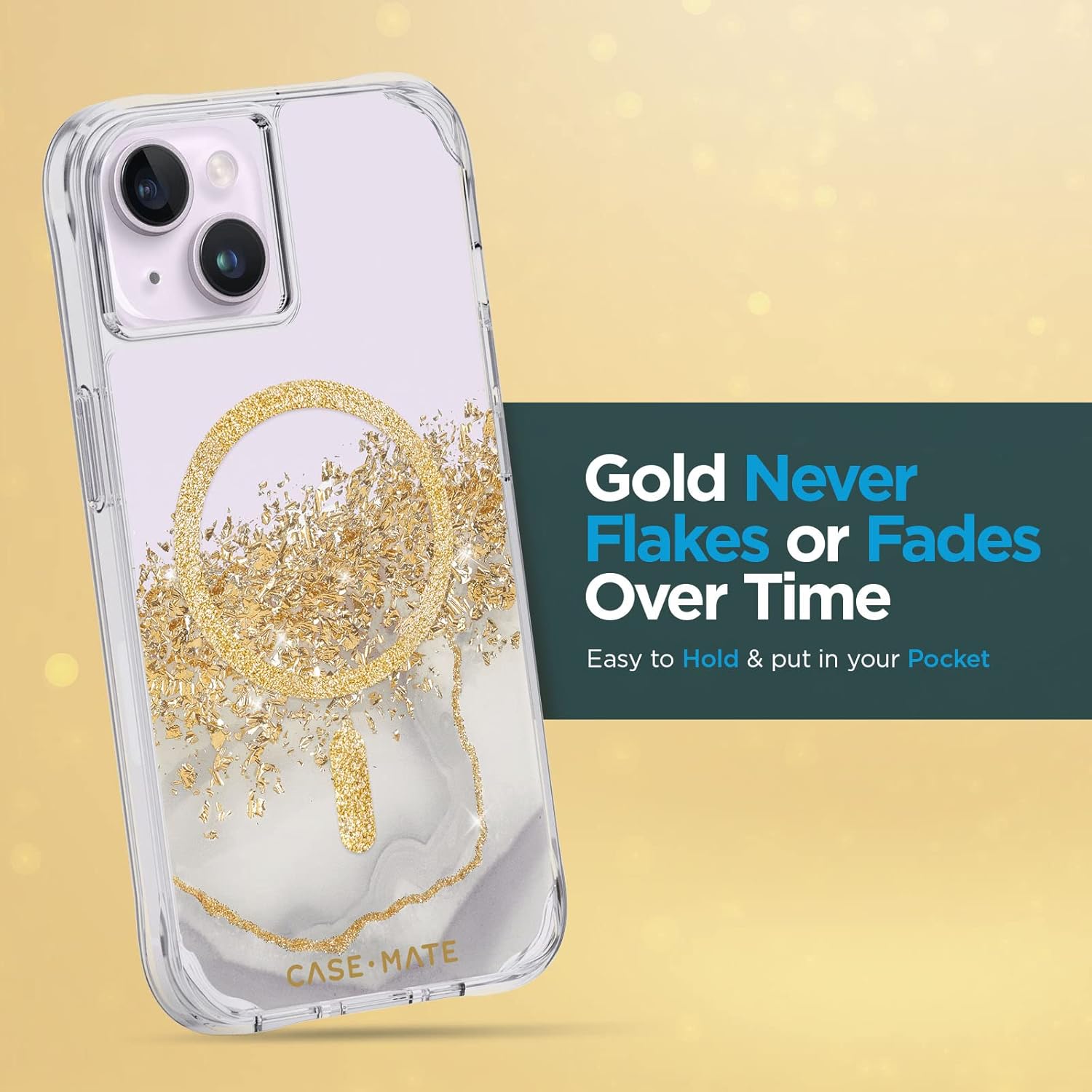 Case-Mate iPhone 14 Plus Case - Karat Marble [10ft Drop Protection] [Compatible with MagSafe] Magnetic Cover with Cute Bling Sparkle for iPhone 14 Plus 6.7" Anti-Scratch, Shock Absorbent, Slim Fit