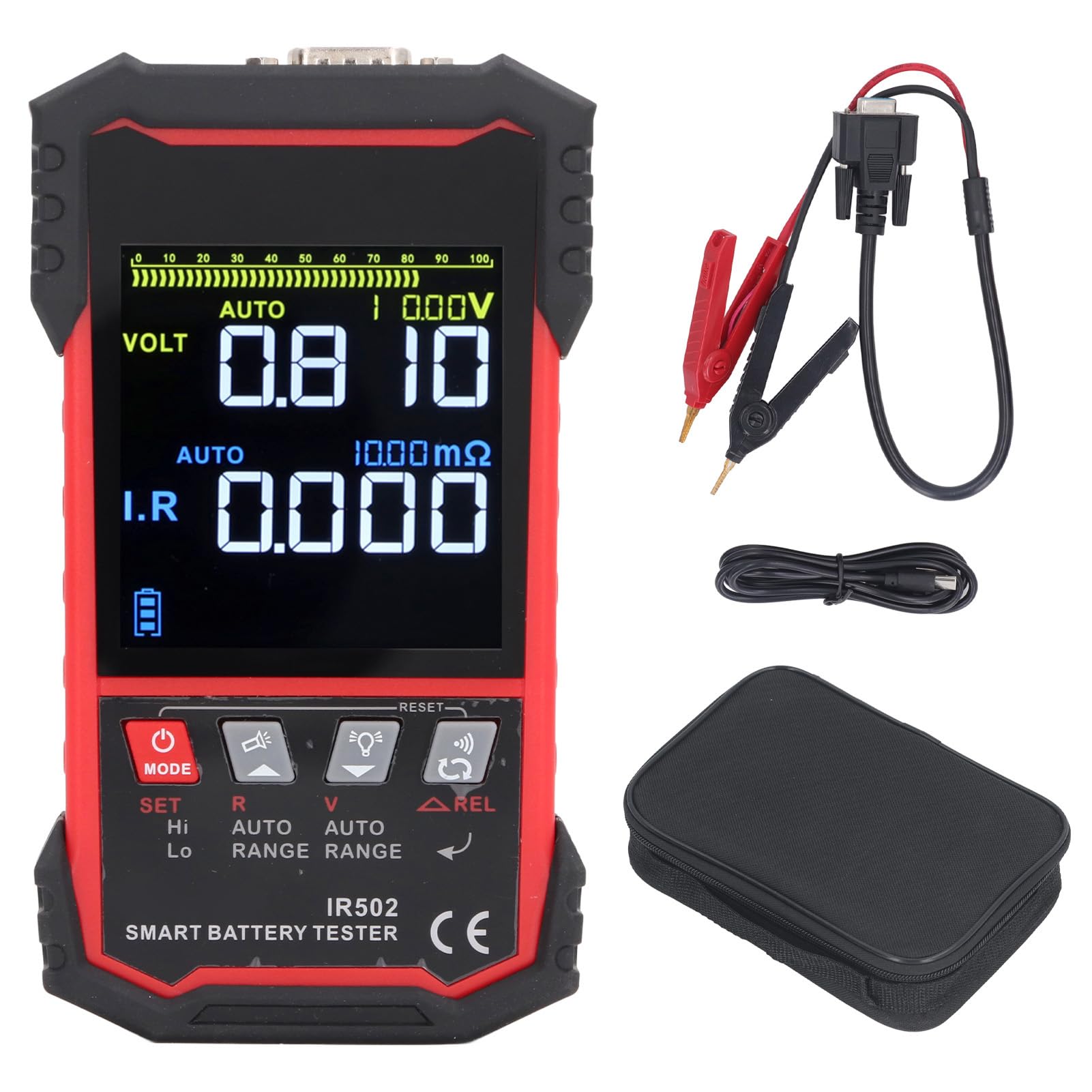 Fydun Battery Internal Resistance Voltage Tester LCD Screen 3.2 Inch TN Color for RV Truck Boat