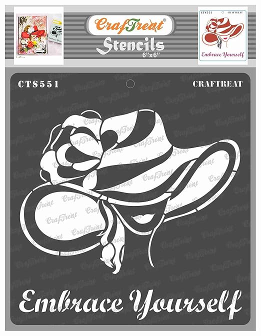 Music Stencils for Wall Painting - Embrace Yourself - Size: 6X6 Inches - Home Decor Word Stencils - Women Stencils for Wall Painting - Music Instrument Wall Paint Stencils