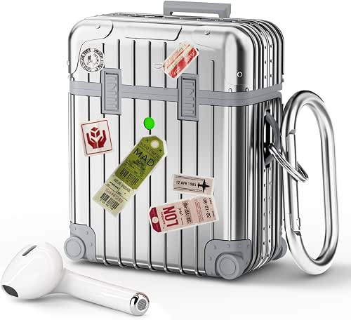 KOREDA Compatible with AirPods Case Cover, Funny Suitcase Design Case