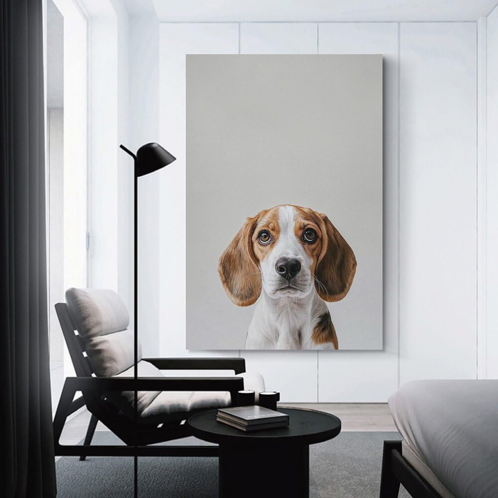 Junmoney Unframe-Style-18 Cute Baby Beagle Dog Canvas Art Print 20X30inch(50X75cm), For Bedroom Walls, Guest Spaces Or Lounges, Home Artwork With A Soft Interior Feel