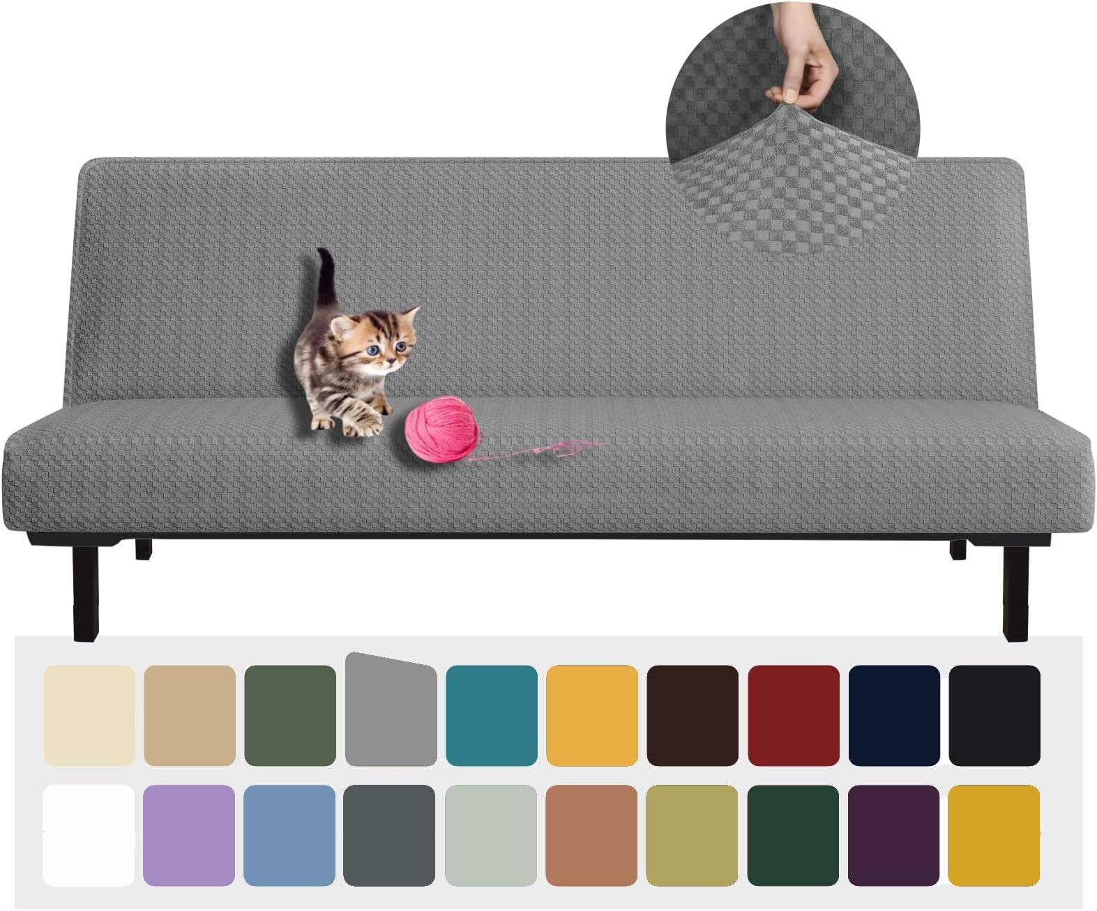 Homonic Funda de sofá Cama sin Brazos, de poliéster y Elastano