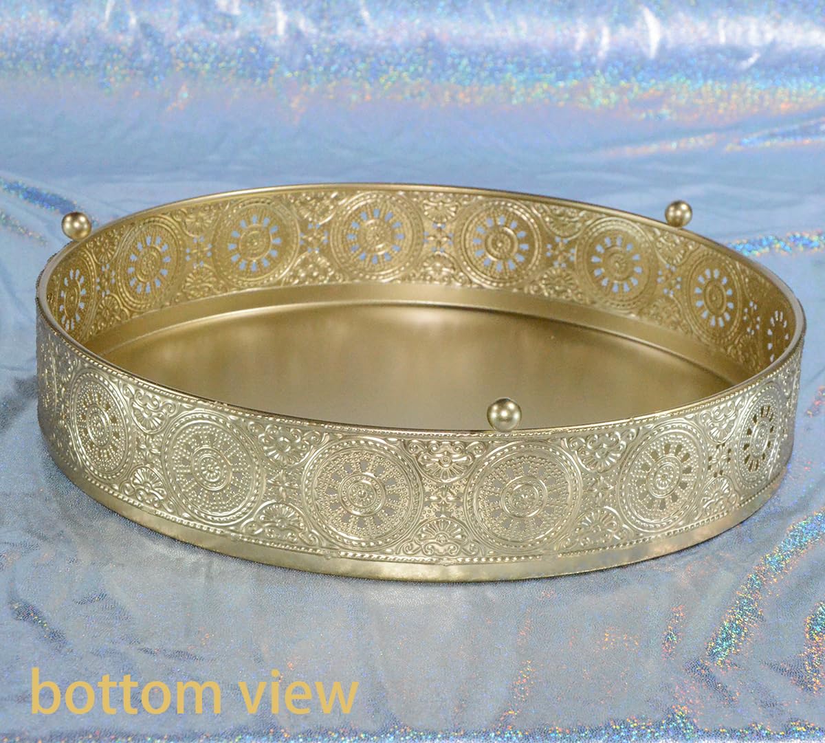 Soporte redondo de metal para tartas y postres para bodas, fiestas, cumpleaños, baby showers, aniversario (dorado, 12 pulgadas)