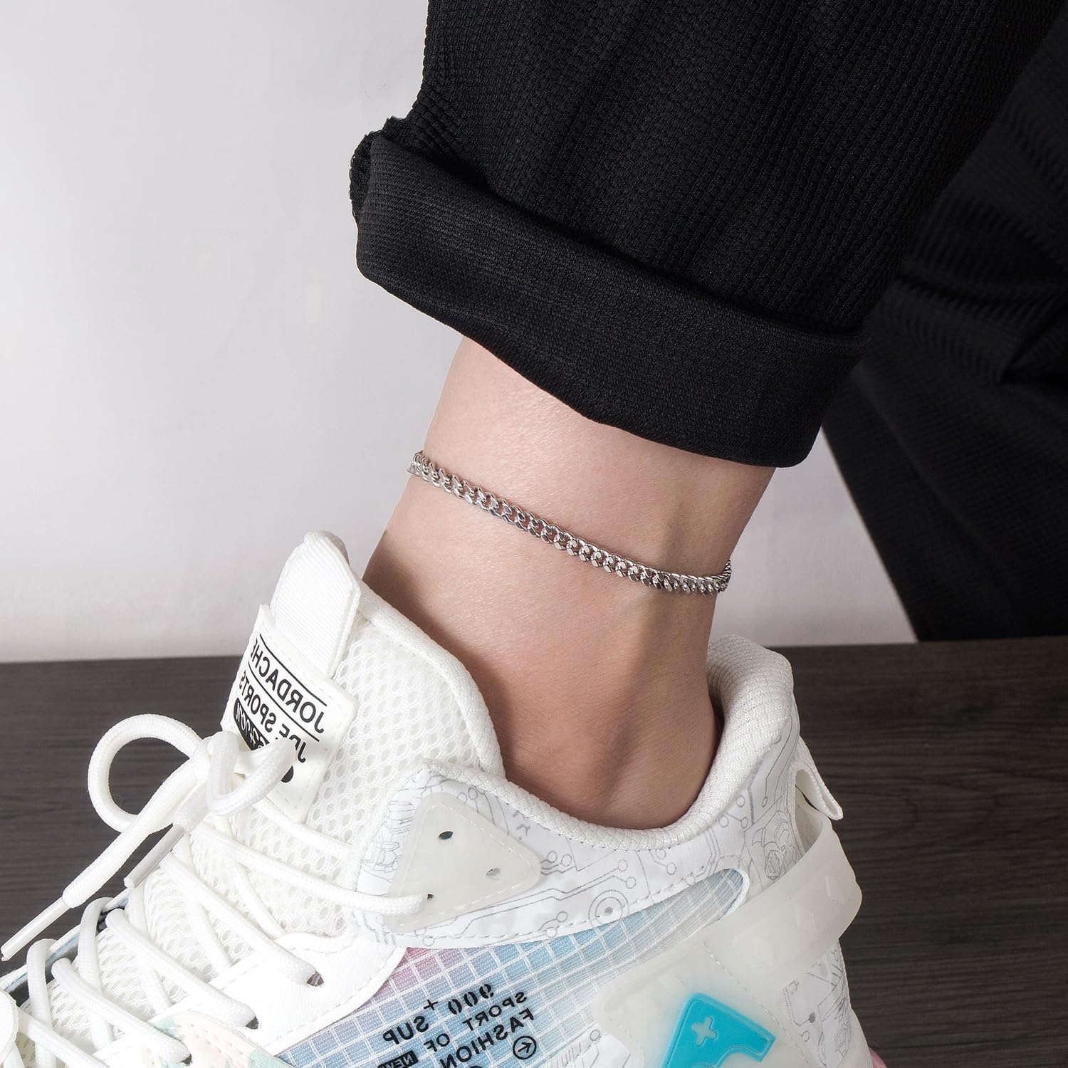 Dankadi 925 Sterling Silver Anklets Bracelet Women/Men Waterproof Simple Durable Chopin Chain/Cuban Link/Figaro/Box/Twist Rope Chain For Beach Foot Jewelry Gift - Image 4