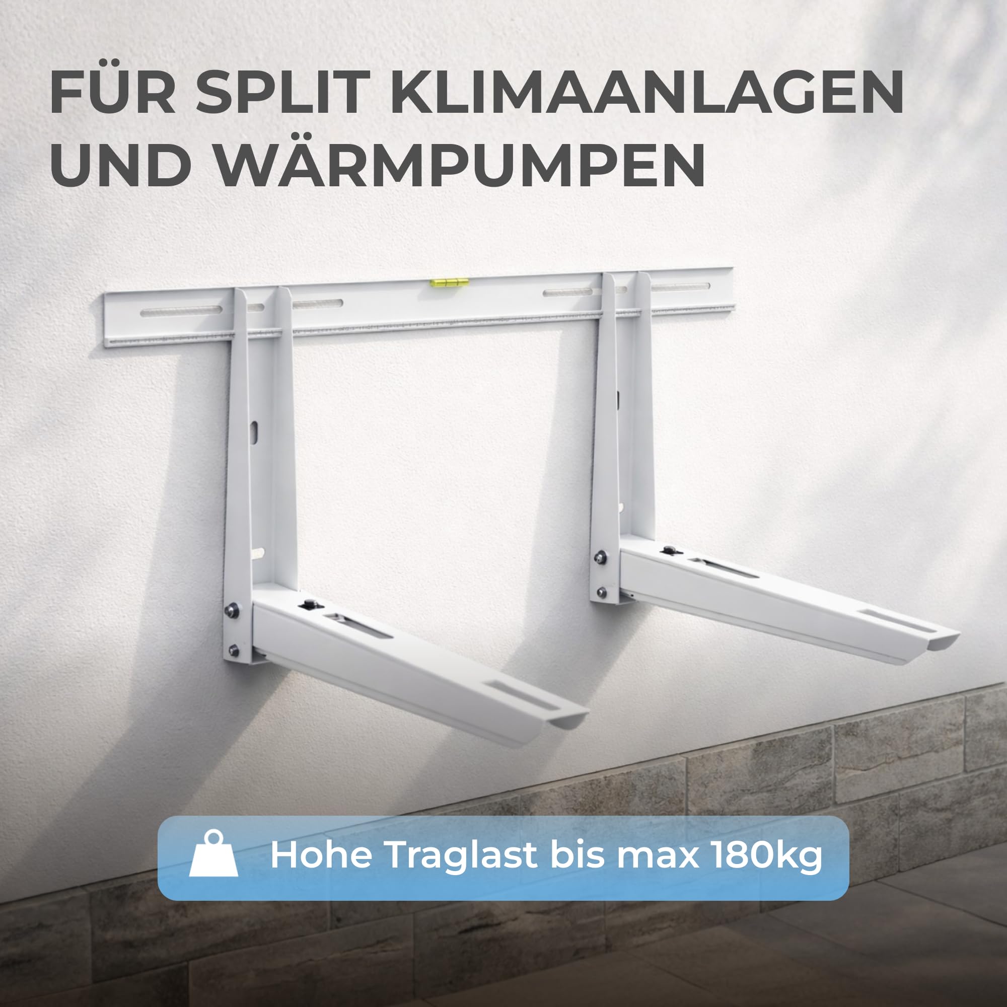 Kältebringer Wandhalterung für Klimaanlage Außengerät bis 180kg - Wandkonsole Set für Split Klimagerät Wärmepumpe