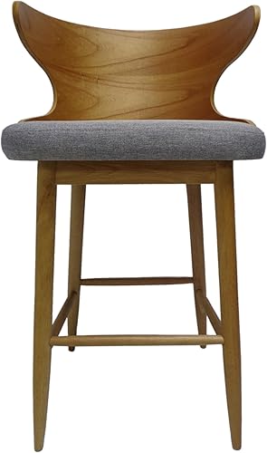 Miniatura 7 de Juego de 2 taburetes de bar de altura de mostrador, sillas de comedor de madera de goma para encimera de cocina, sillas de escritorio y juegos de