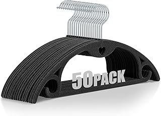 Sponsored Ad - IEOKE Velvet Hangers, 50-Pack No Shoulder Bumps Suit Hangers Ultra Thin Space Saving 360 Degree Swivel Heav...