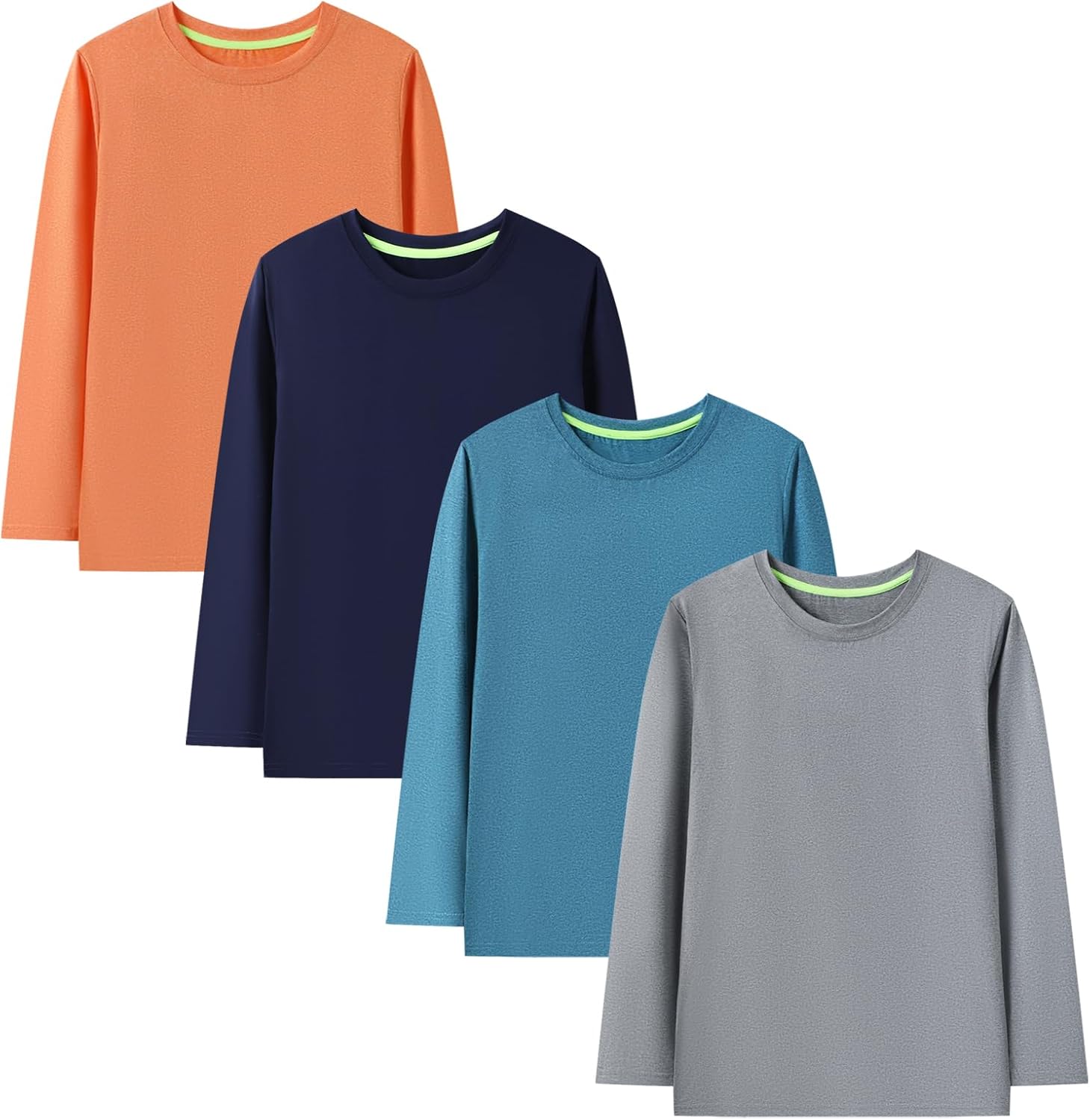 Youth Boys Girls Long Sleeve Active Shirts Dry-Fit Moisture Wicking Athletic Performance T-Shirt Tops - Image 2