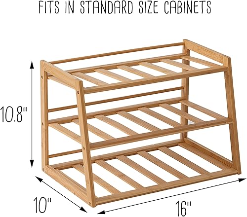 Miniatura 6 de Honey-Can-Do 3-Tier Bamboo Water Bottle Organizer for Cabinet or Pantry KCH-09857 Natural