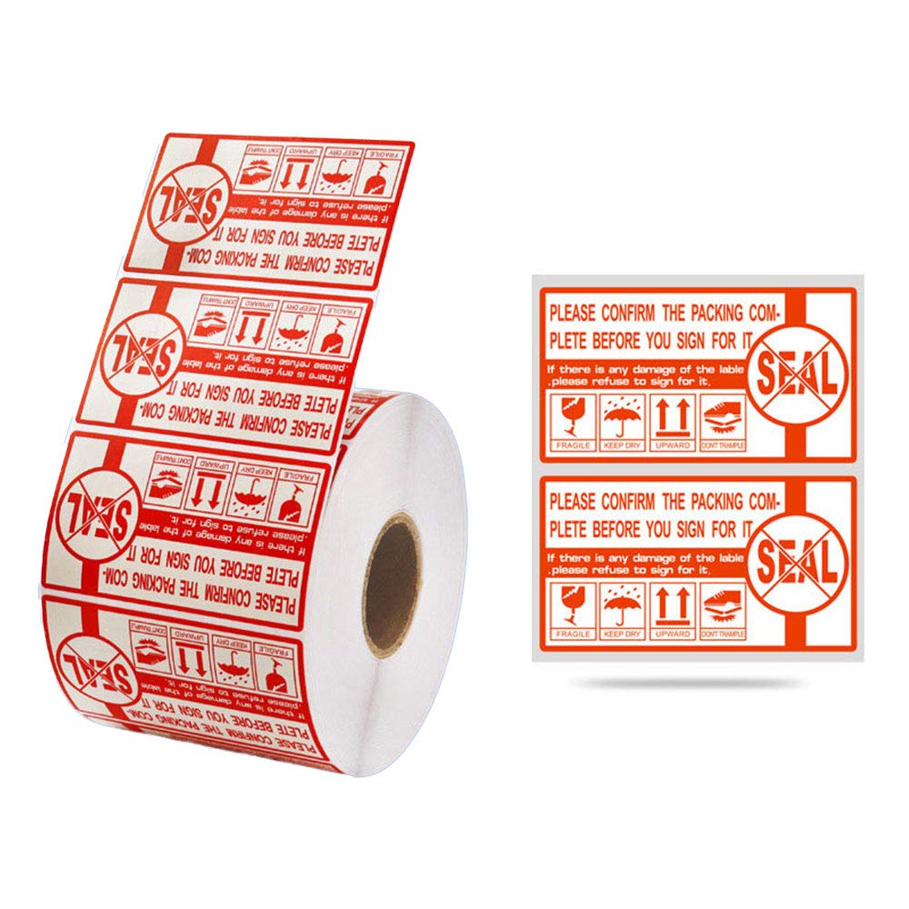 500/1000pcs Pegatinas frágiles Etiquetas adhesivas fuertes Etiquetas de advertencia Etiquetas de envío Paquete - Manija con cuidado, frágil
