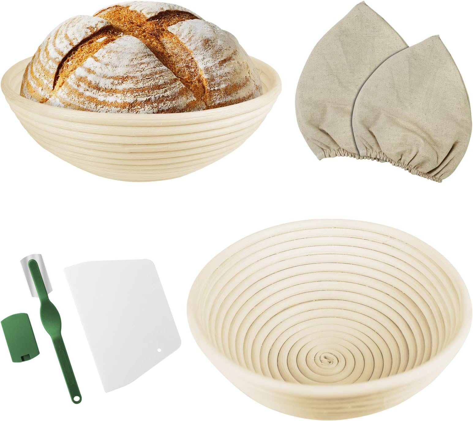 Proofing Baskets For Sourdough Baking Lame Bread.Bread Proofing Basket Set Perfect For Making Artisan Homemade Bread