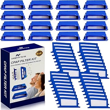 52Pcs CPAP Filters Compatible with Dream Station CPAP Machine, Replacement Filter Kit Includes 16 Pollen Filter and 36 Disposable Ultra-Fine Filters - CPAP Supplies