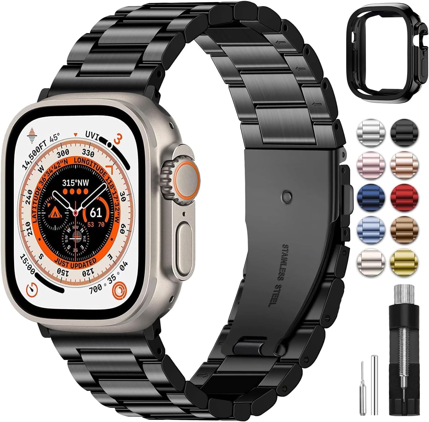 Amazon.com: Fullmosa Compatible Apple Watch Bands 49mm 45mm 44mm 42mm ...