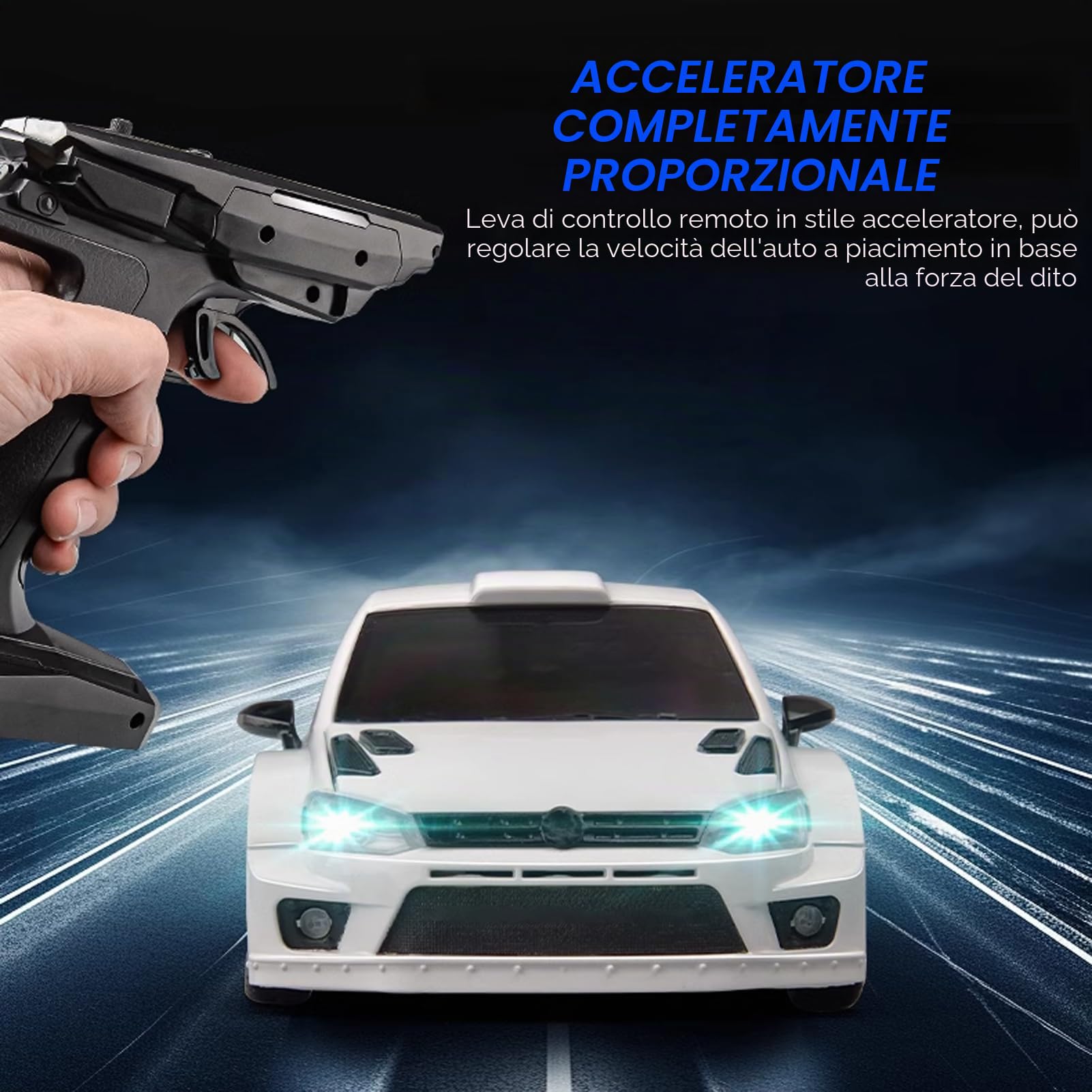 Auto Hylukon 1/28 2,4 GHz RC Car con luci a LED, Drift Pneumatico, Regalo di compleanno