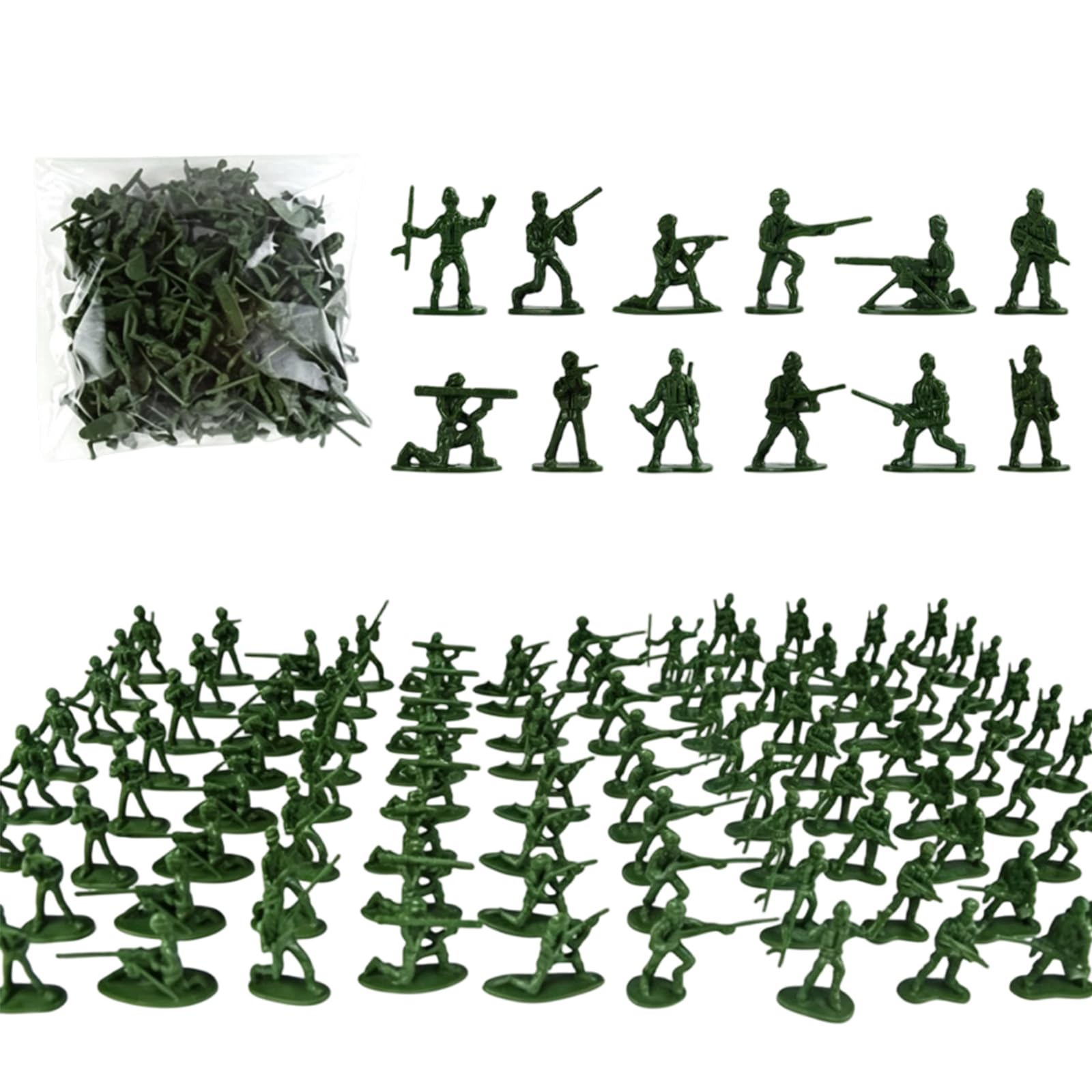 Wvbzf 100 PCS Toy Soldiers Figures, Mini Green WW2 Small Soldiers Army Men