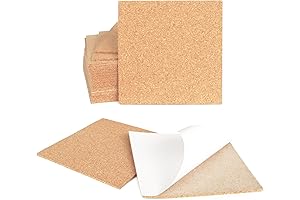 24 Pcs 2mm Thick Self-Adhesive Cork Sheets, Cork Underlayment Cork Pads 4...