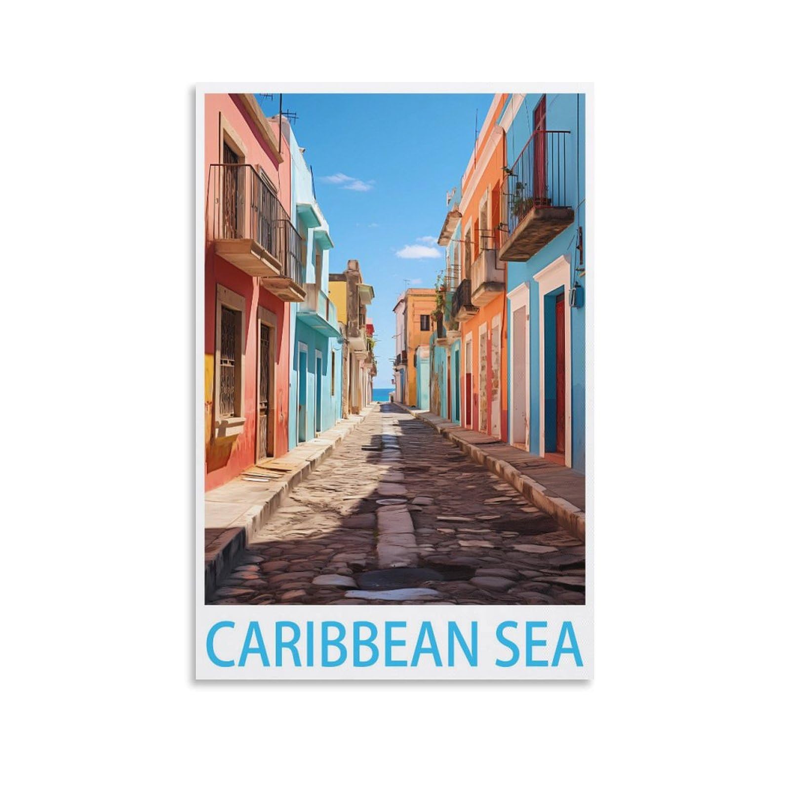 HSAYYIII Caribbean Sea Vintage Travel Posters 08x12inch(20x30cm) Canvas Art Poster And Wall Art Picture Print Bedroom Decor