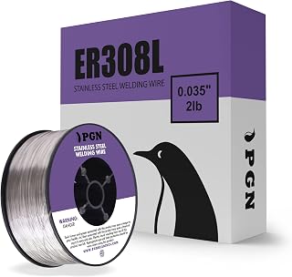 PGN Stainless Steel MIG Welding Wire - ER308L - 0.035 Inch - 2 Pound Spool - Low-Carbon Mild Steel MIG Wire for Reduced Splatter and Better Corrosion Resistance - For All Position Gas Welding