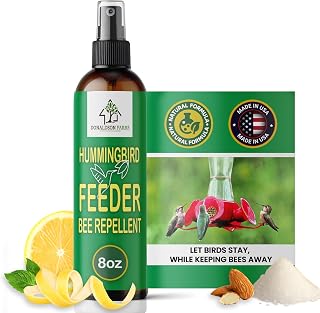 Hummingbird Feeder Bee Repellent Spray - Efficiently Keep Bees Off Hummingbird Feeder, Natural Bee Repellent Sprays for Patio Garden, Citrus Spray for Outdoor Bird Food - 8oz Bottle