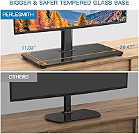 Vista 2 de PERLESMITH Universal TV Stand Table Top TV Base for 32-82 inch LCD LED OLED 4K Flat Screen TVs-Height Adjustable TV Mount Stand with Tempered Glass