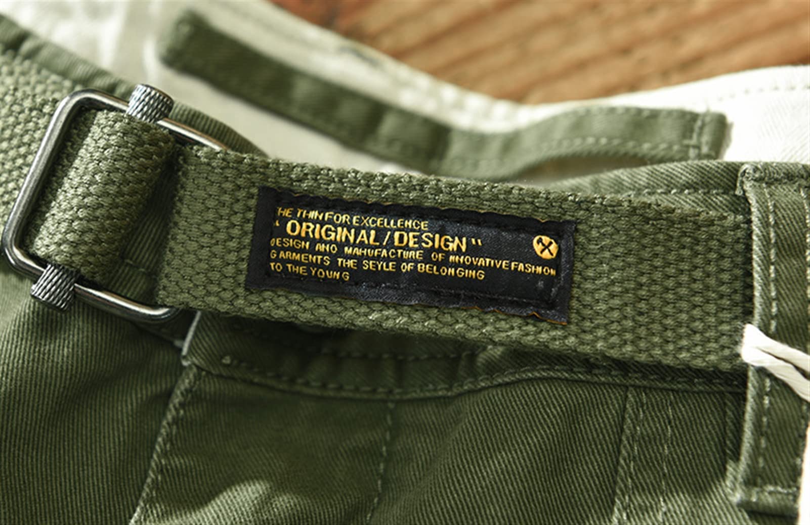 GIBZ Pantalon Cargo pour Homme avec Poches et Ceinture 100% Coton Coupe Ample Pantalon Tendance pour Le Travail