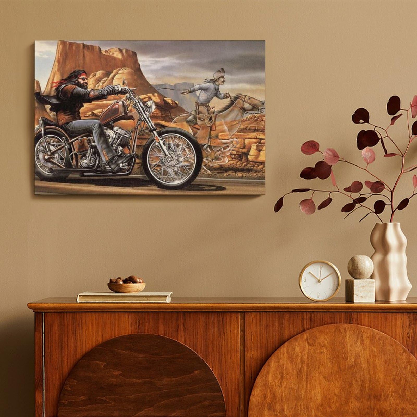Motorcycle Rider David Mann Wallpaper Art Poster (1) Poster
