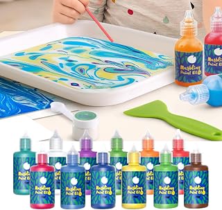 Shanrya Hydro Dipping Kit, semplice passi, mano su abilità, vernice marmorizzante per l'istruzione (12 colori)
