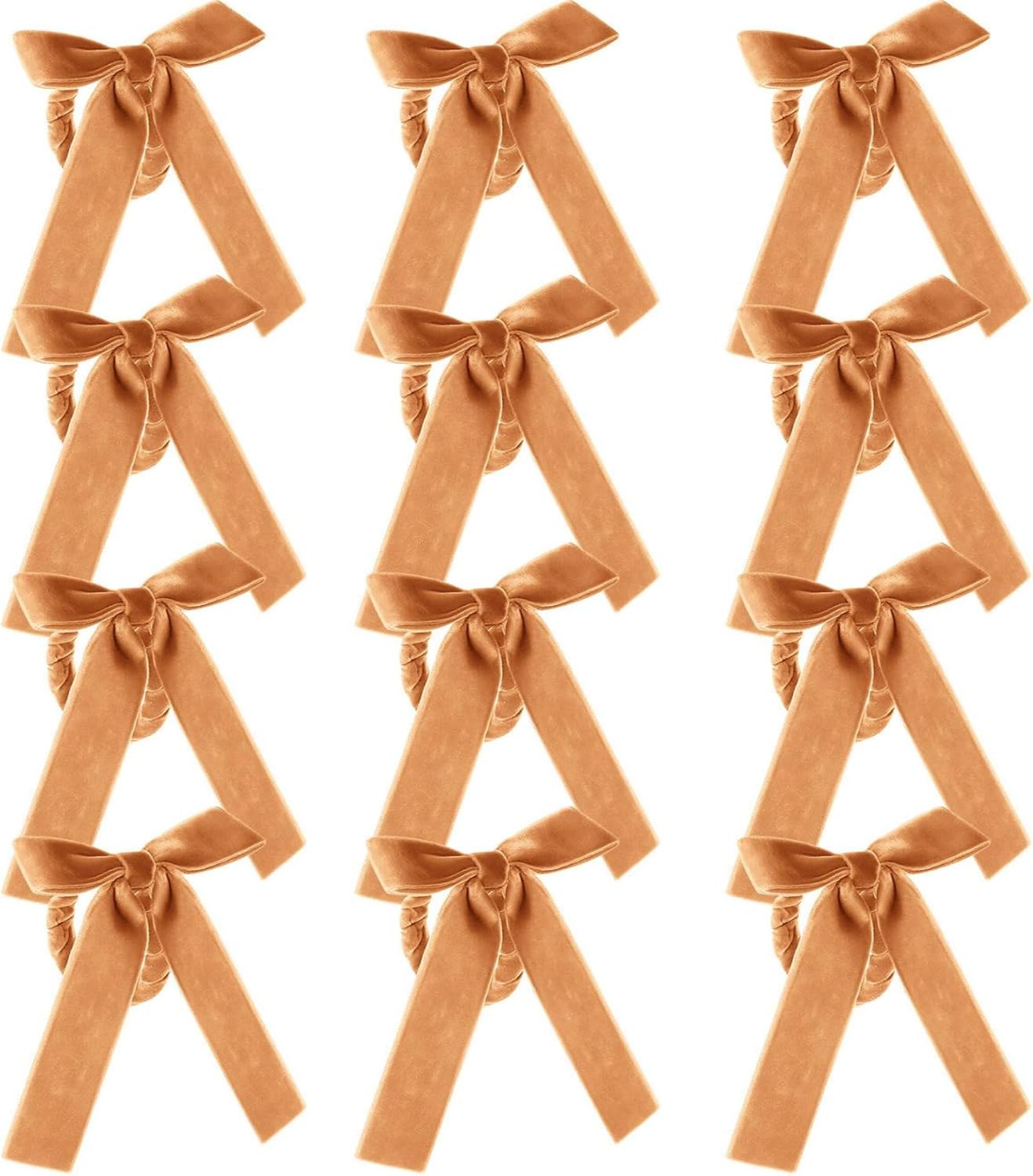 12 pcs christmas napkin rings bow velvet napkin holders buckle for wine bottles xmas candlestick holiday birthday party anniversary dinner wedding dining table decoration(khaki)