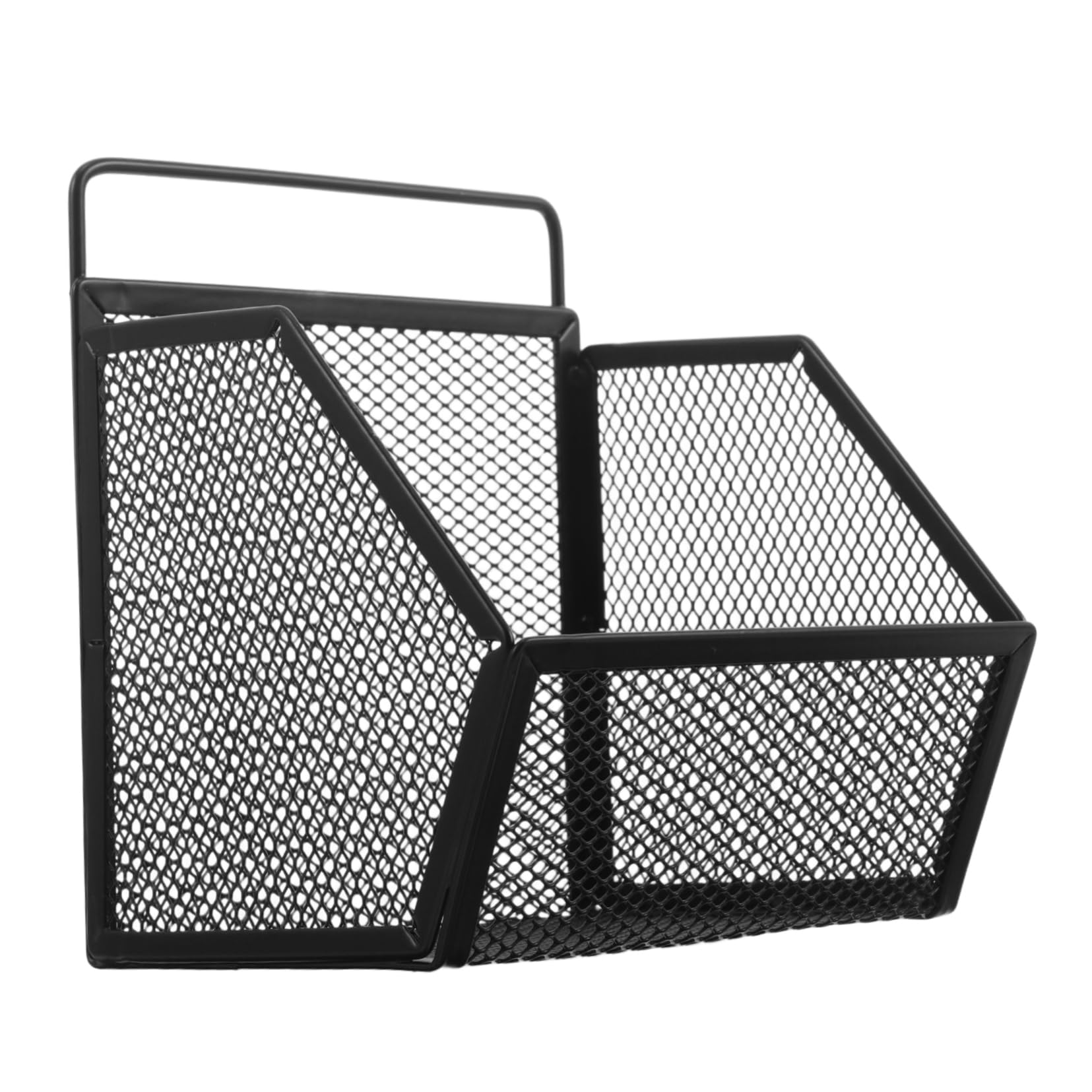 Uonlytech Hanging File Holder Vintage Mesh Magazine File Organizer for Office Home No Drill Installation Construction Slanted Design for Easy Storage