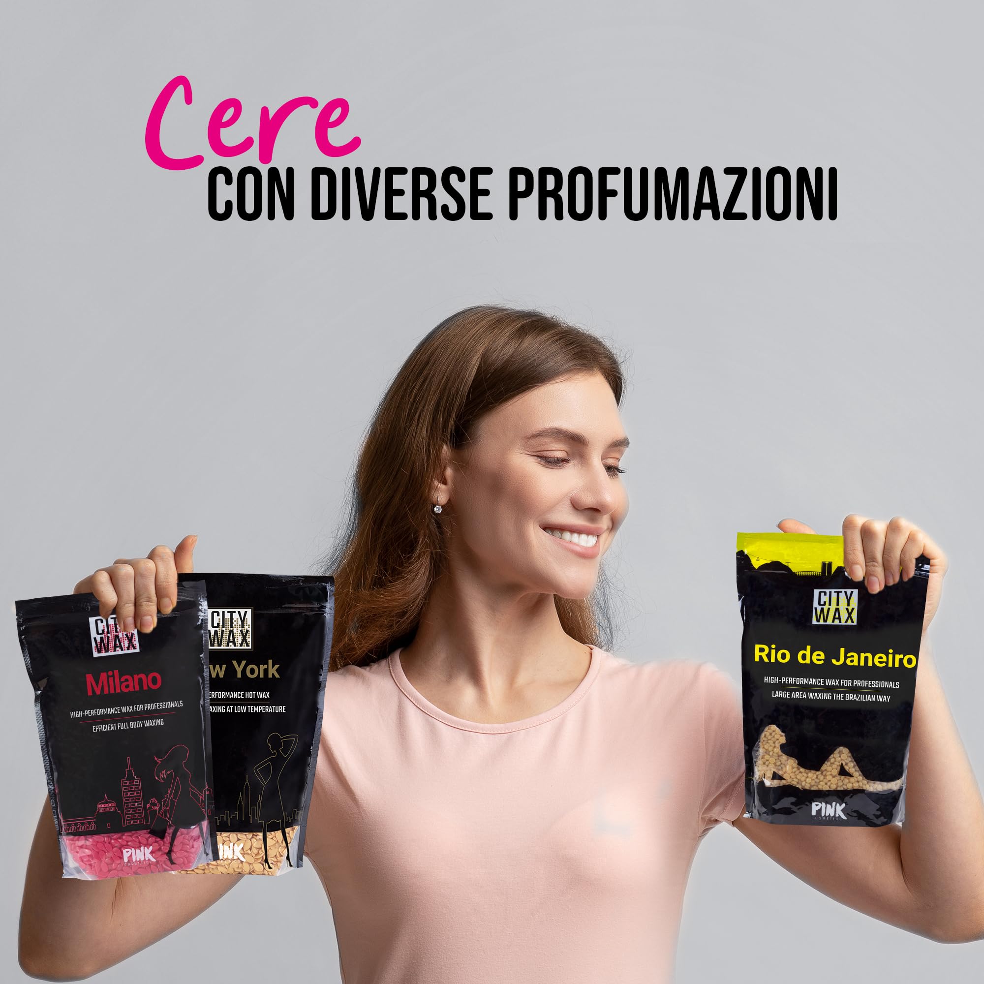 RIO CITY WAX – Perle depilatorie brasiliane 1 kg, hard wax senza strisce, formula professionale a bassa temperatura