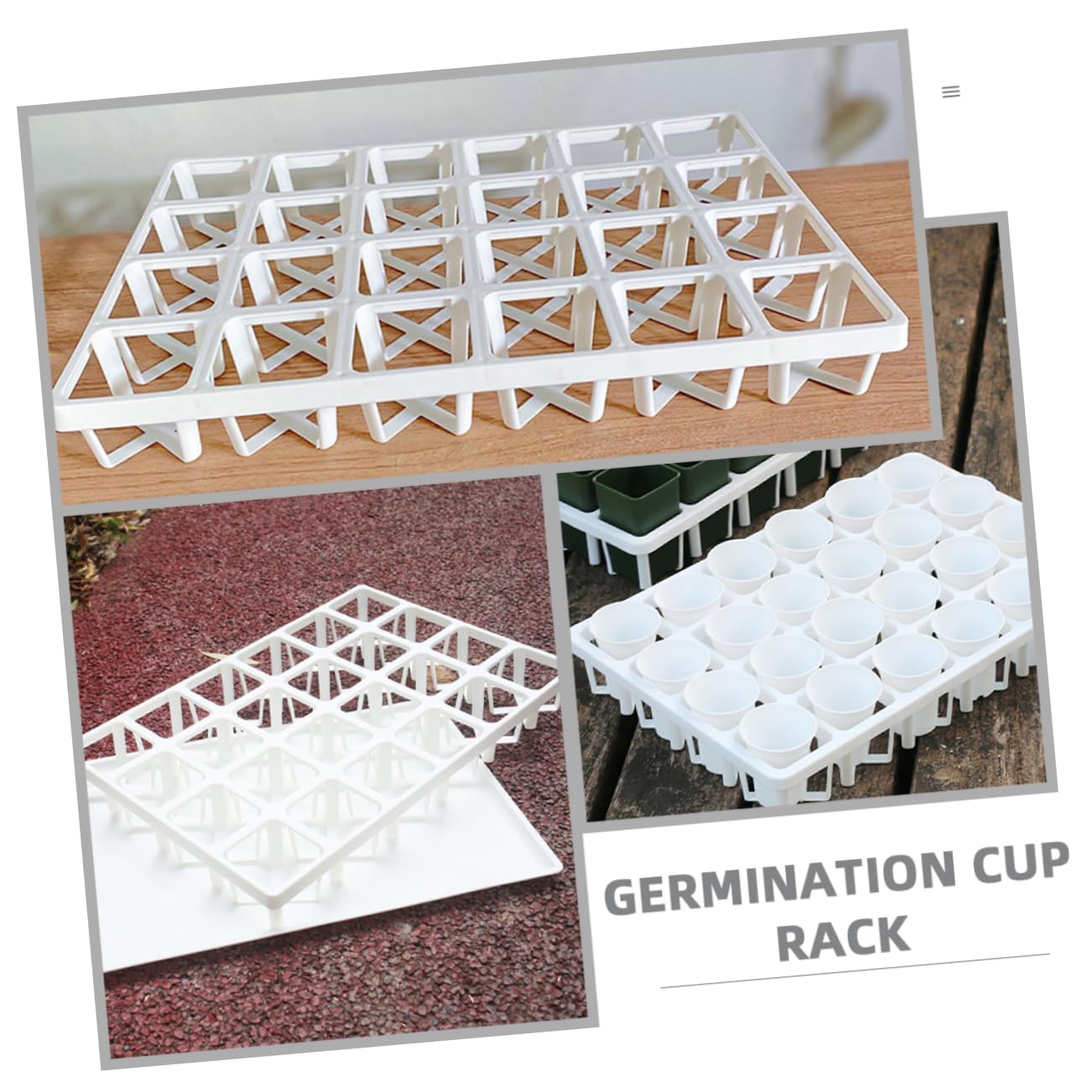 TOYANDONA 6 Pièces Supports de Germination en Plastique Blanc pour Plantes Succulentes, Supports pour Plateaux de Culture, Étagères de Stockage pour Producteurs