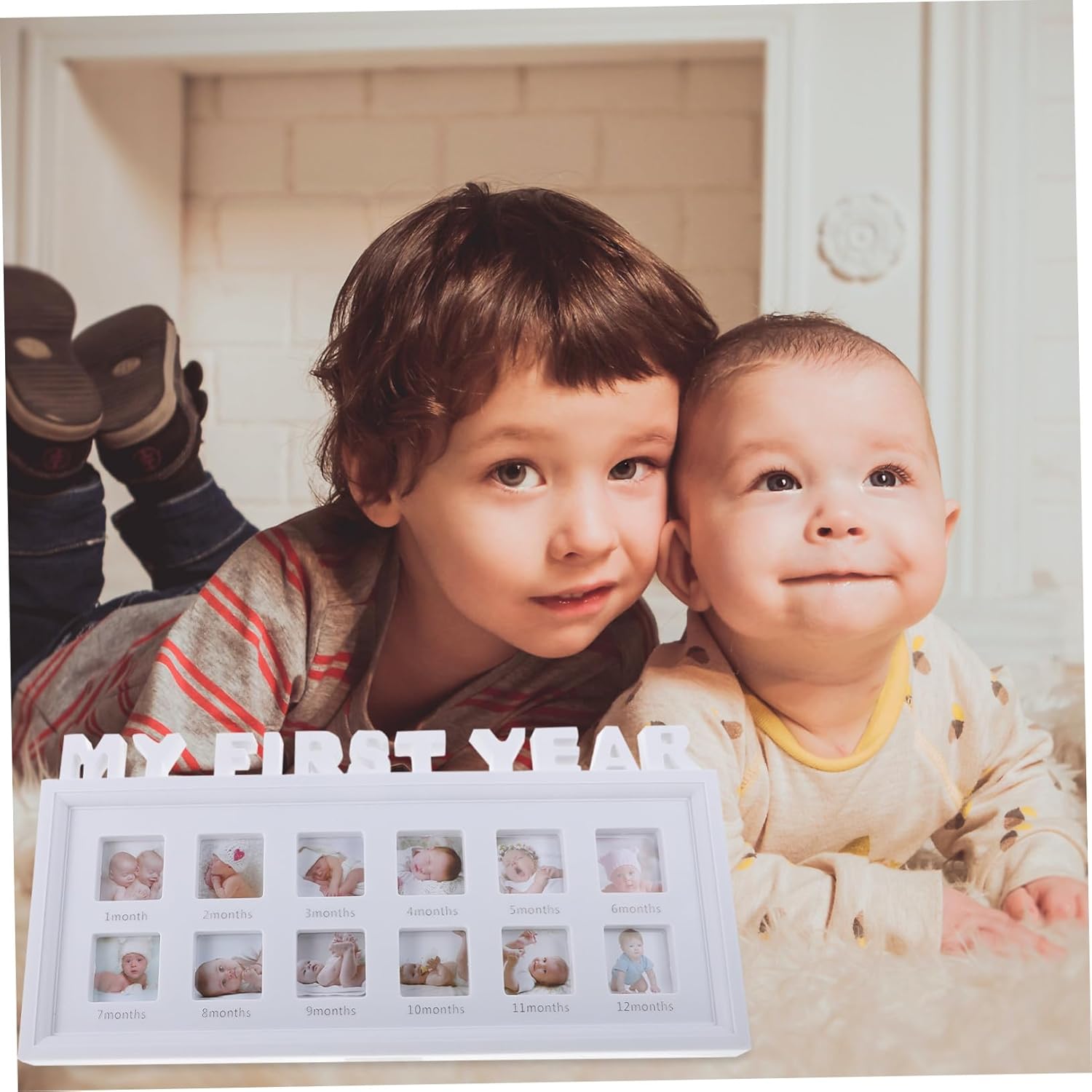 Garneck Photo Frame First Year Frame Born Picture Frames Memory Monthly Photos Photo Display Nursery Decor Milestone Growth Collage Growing White