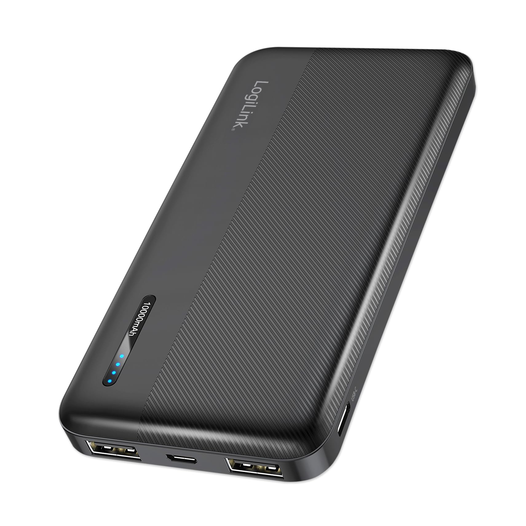 Batterie Externe LogiLink 10 000 mAh avec Charge Rapide - Noir