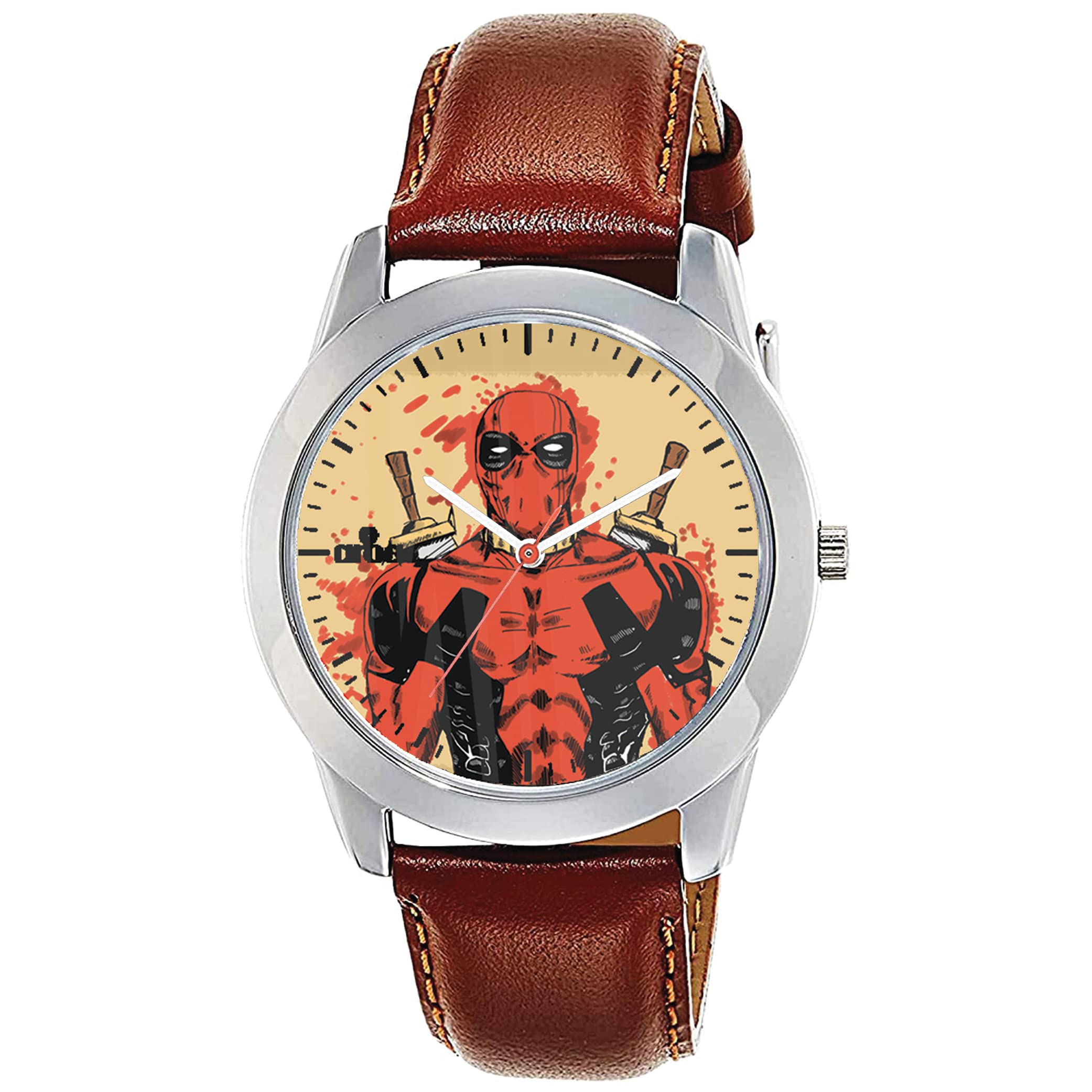 AROA Watch for Men with Deadpool Marvel Comics Art Model :543 in Black Metal Type Rubber Analog Watch Yellow Dial for Men Stylish Watch for Boys (B0C4TWTK3C) Amazon Price History, Amazon Price Tracker