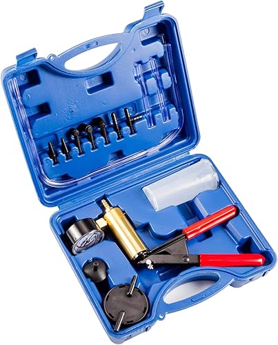 Miniatura 8 de Qnkaa Kit de purga de frenos con bomba de vacío para un hombre, juego de herramientas de purga de fluidos de mano con adaptadores de calibre para