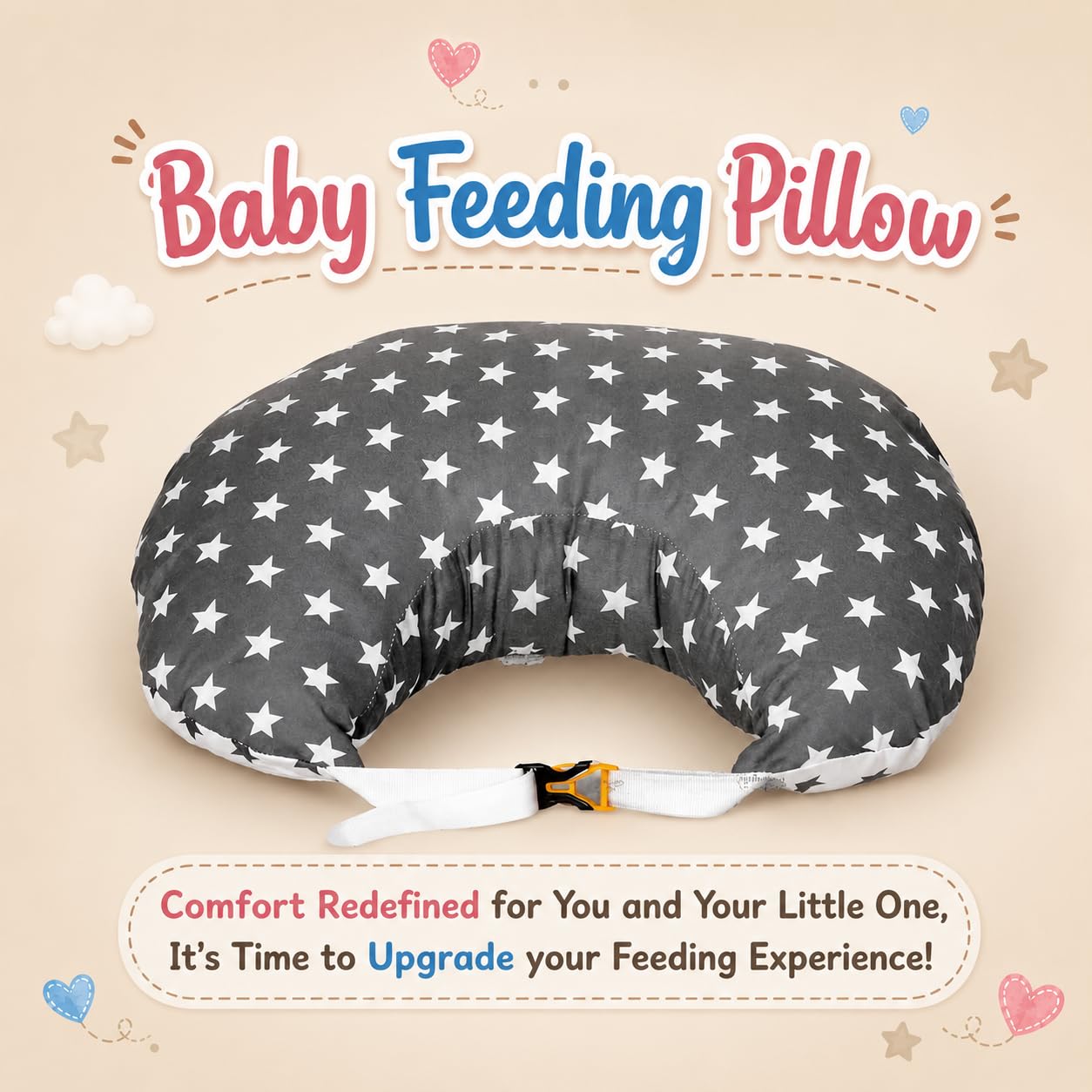 Baby Feeding Pillow - Breastfeeding & Bottle Support -4