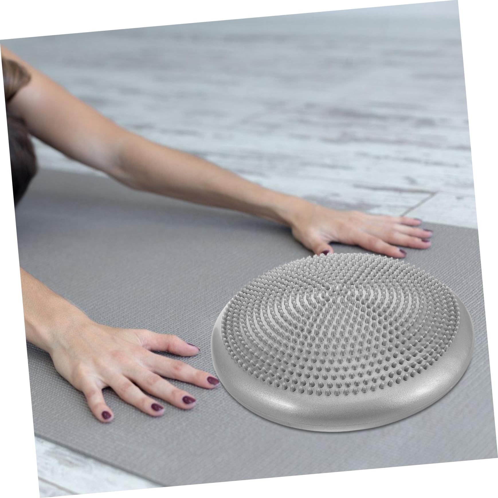 Milisten 2pièces Chaise De Yoga Base Exercice Ballon Équilibre Tapis Gonflable Pour Fitness Stable Coussin Rond Pour Maison Bureau