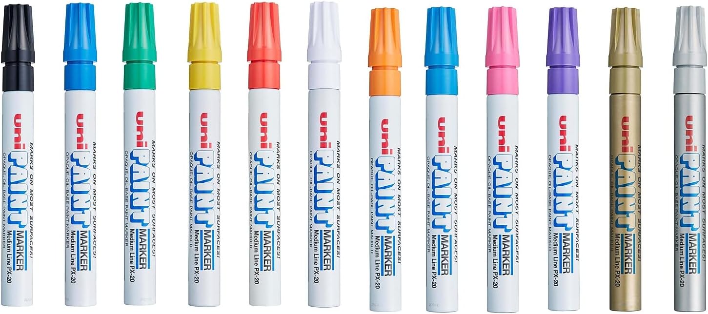 Sanford 63631 Uni-Paint Oil Based Marker, Medium Point, Assorted Inks, 12/Set