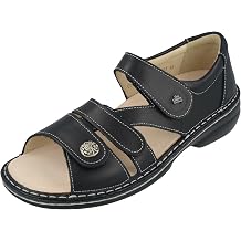 FINN COMFORT Biella Soft Womens Sandals Black Smooth Leather