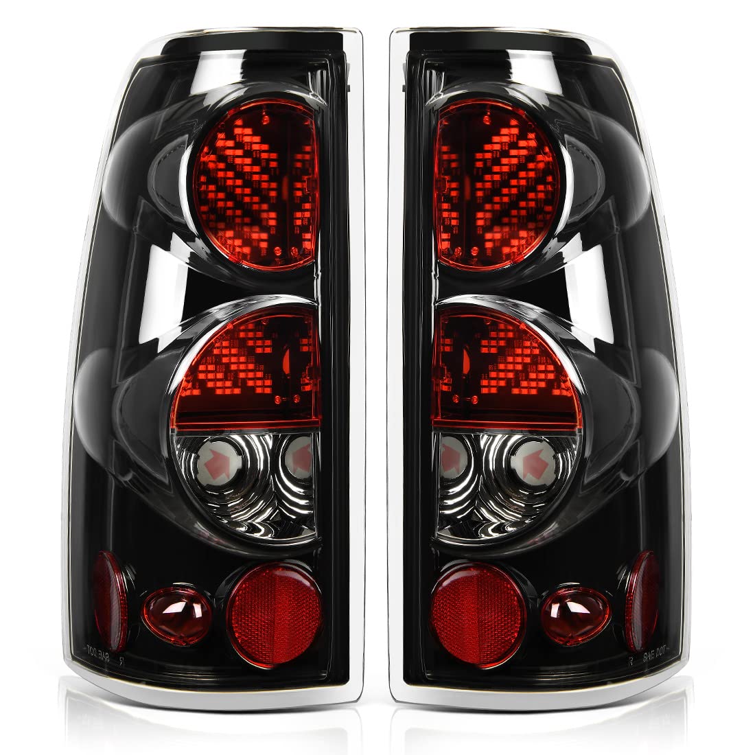 Photo 1 of AUTOSAVER88 LED Tail Lights Assembly for 1999-2006 Chevy Silverado 1500 2500 1500HD 2500HD 3500, 2007 Silverado Classic, 99-02 GMC Sierra 1500 2500 Taillights (Fits for Fleetside Models Only) SMD LED/Clear Lens