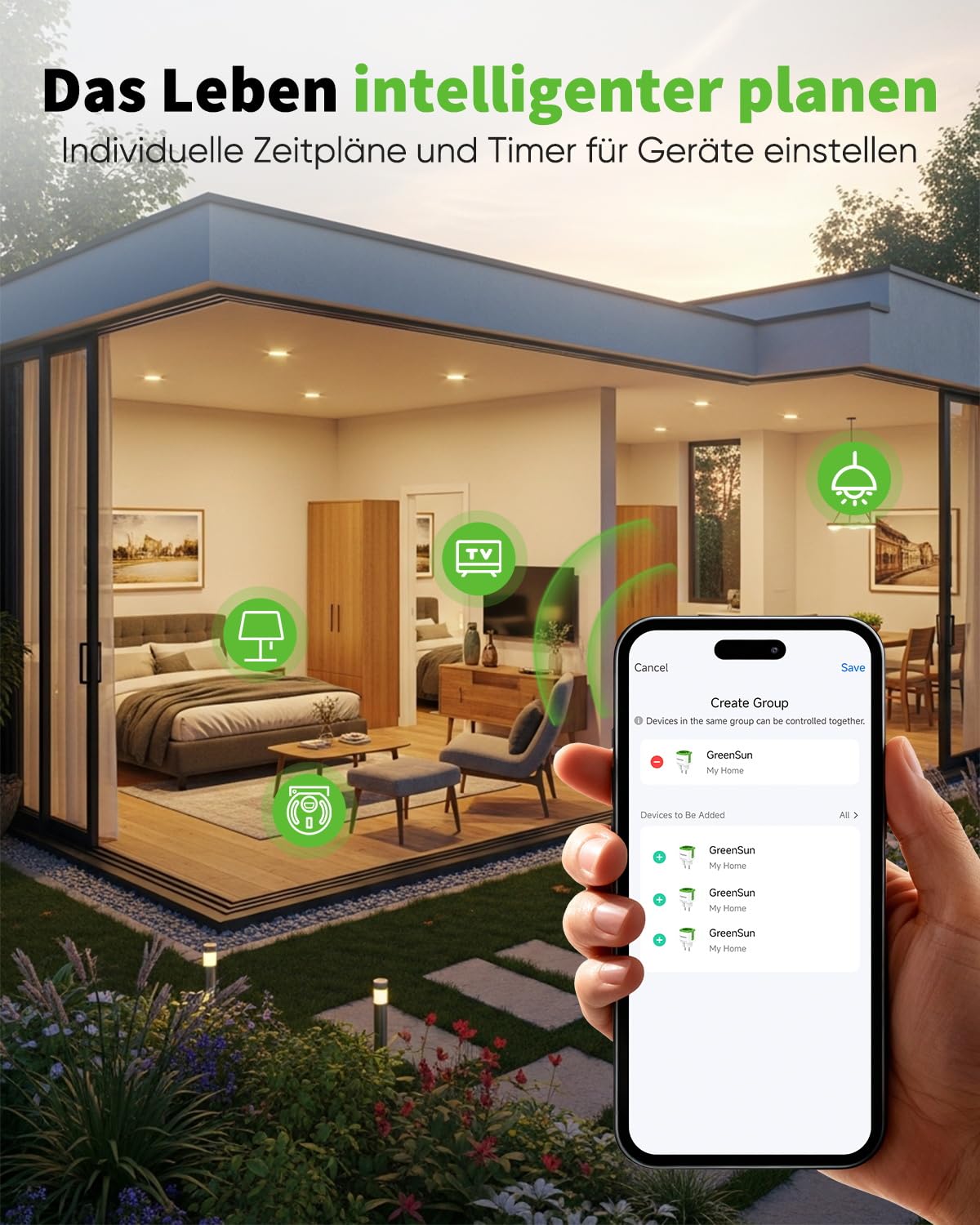 GreenSun Stromzähler für Steckdose WLAN Smart Steckdose mit Zeitschaltuhr und Strommessung, kompatibel mit Smart Life & Tuya App, Alexa & Google Sprachsteuerung, 16A 2,4 GHz, 4er-Pack