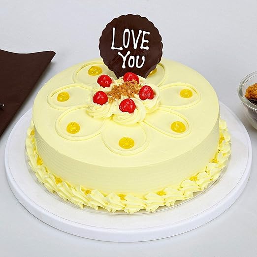 Ferns N Petals Love You Valentine Butterscotch Cake Half Kg Eggless Birthday Cake Anniversary Cake Next Day Delivery Amazon In Grocery Gourmet Foods