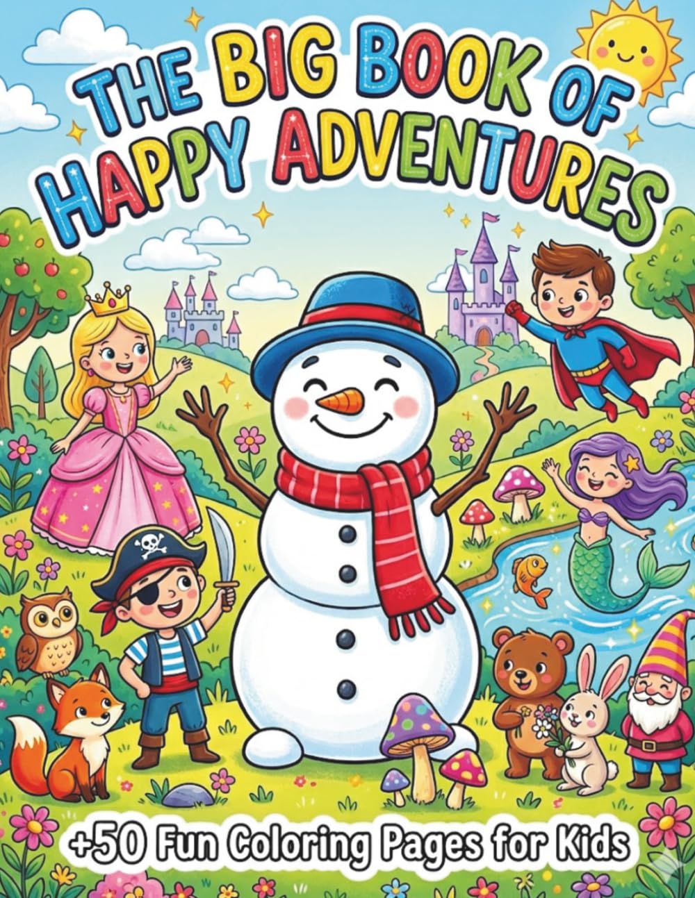 The Big Book of Happy Adventures: Fun Coloring Pages for Kids: A Coloring Book for Kids Ages 4-8